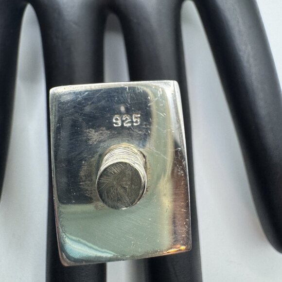 Vintage Sterling Silver Perfume Bottle Red Swirl Acrylic Top Signed Modernist - Picture 10 of 11